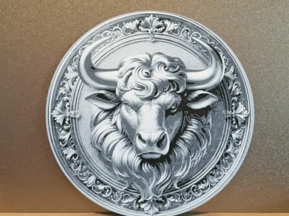 Taurus - Zodiac sign - Hueforge - 2 colours by 3dGlow HueForge model: Taurus - Zodiac sign - Hueforge - 2 colours by 3dGlow