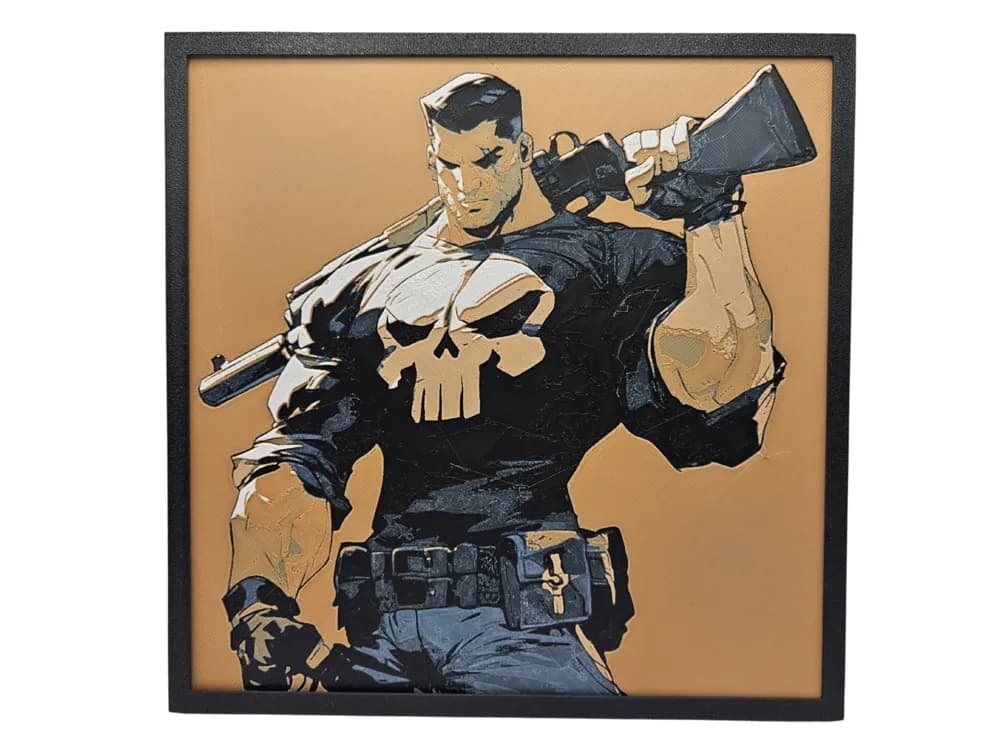 Punisher by BusyKikiBee HueForge model: Punisher by BusyKikiBee