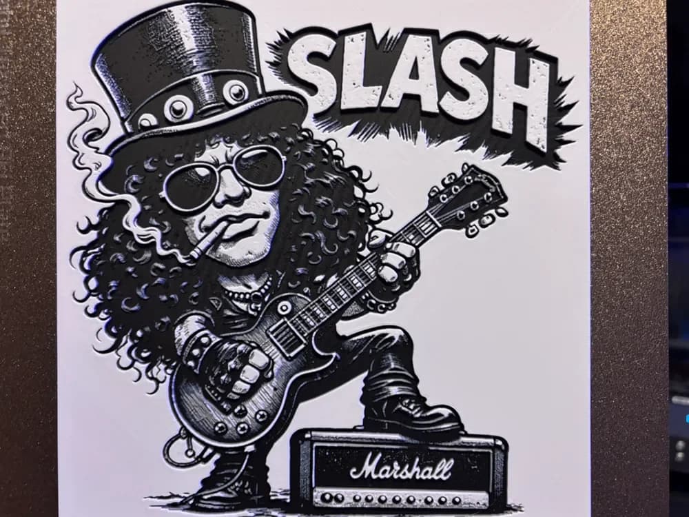 Slash Caricature Guns n Roses Alter Bridge Hueforge by Reeftank&more HueForge model: Slash Caricature Guns n Roses Alter Bridge Hueforge by Reeftank&more