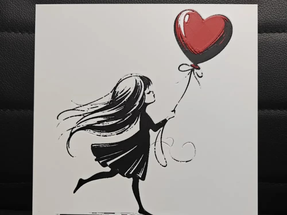 Love Balloon Girl by TheHueforgeLady HueForge model: Love Balloon Girl by TheHueforgeLady