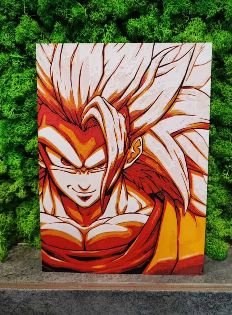 Epic Saiyan 3 by Garuda3D HueForge model: Epic Saiyan 3 by Garuda3D