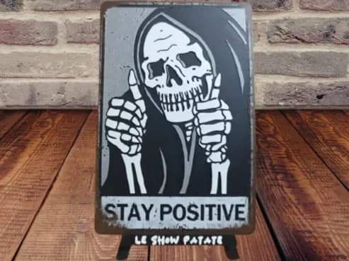 Stay Positive vintage Hueforge by leshowpatate HueForge model: Stay Positive vintage Hueforge by leshowpatate