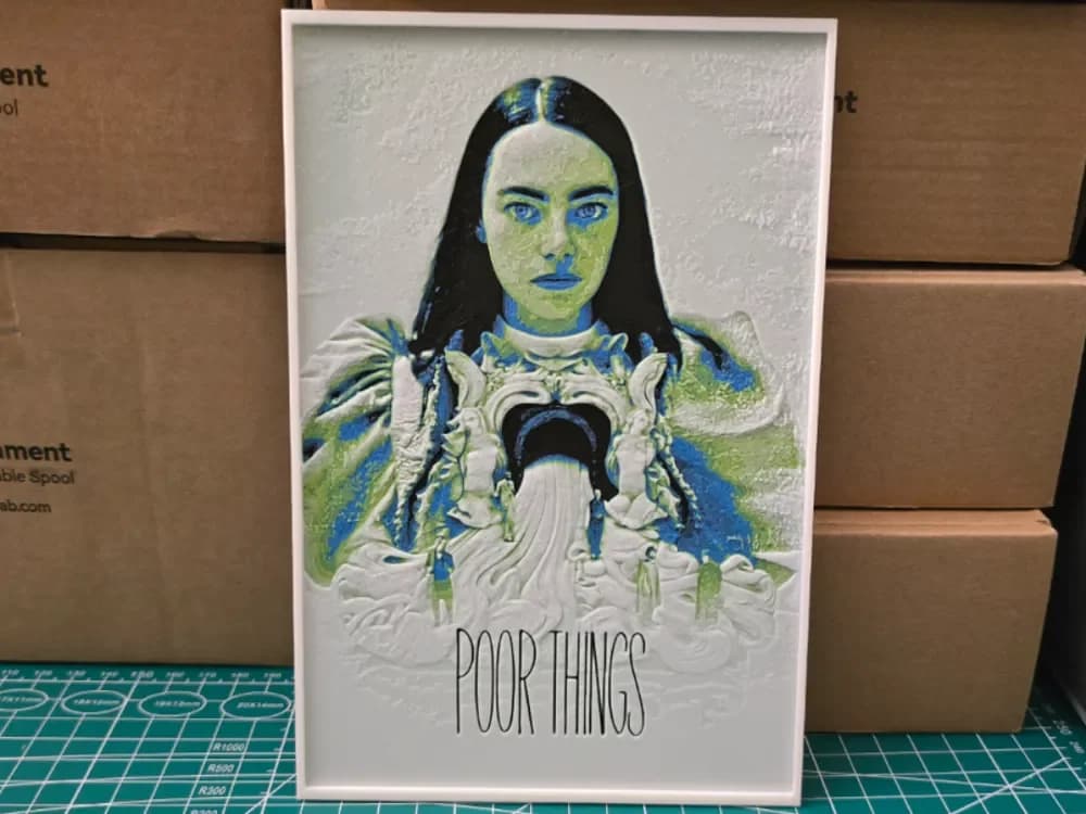 Poor Things Movie Poster - Hueforge Art by Lumpy3D HueForge model: Poor Things Movie Poster - Hueforge Art by Lumpy3D
