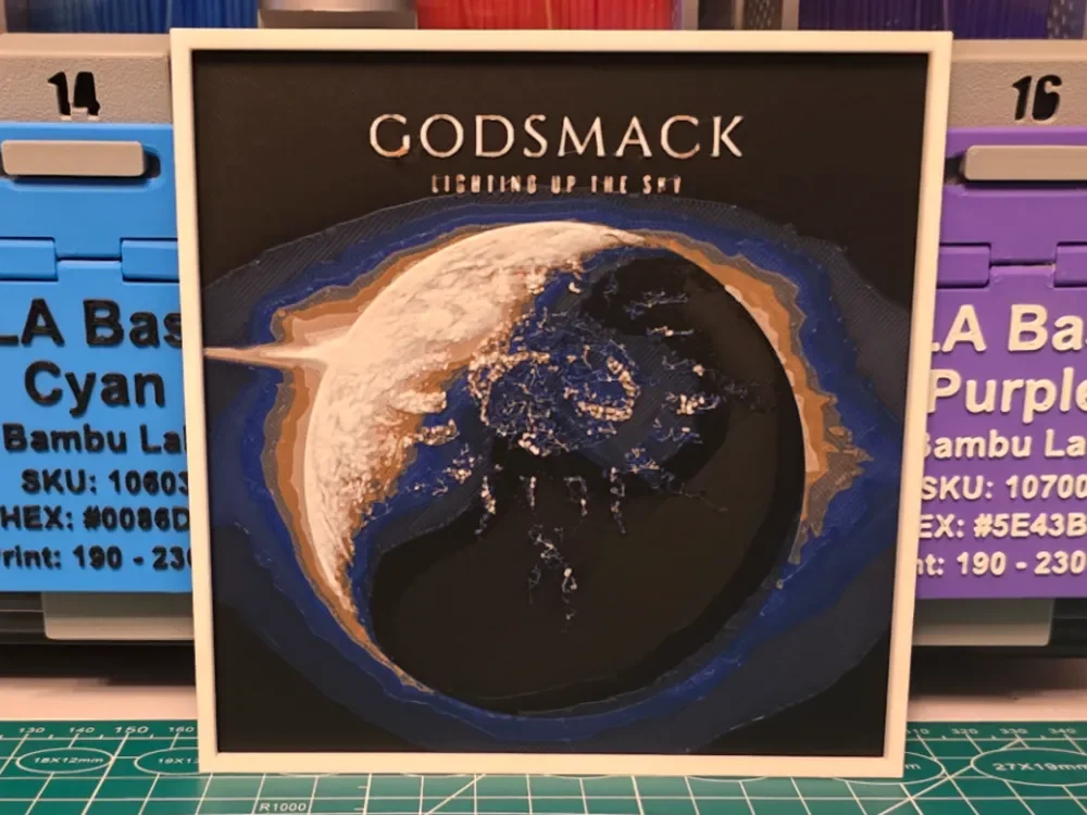 Godsmack "Lighting Up the Sky" Album - Hueforge by Lumpy3D HueForge model: Godsmack "Lighting Up the Sky" Album - Hueforge by Lumpy3D