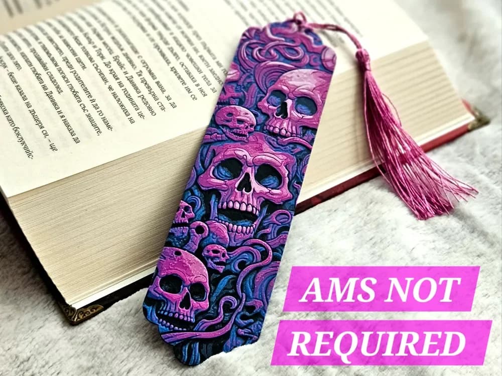 Magenta Skullture - Bookmark by C3D HueForge model: Magenta Skullture - Bookmark by C3D