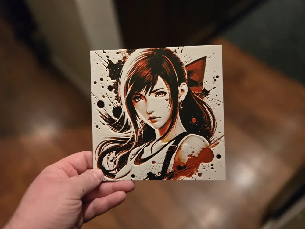 Graffiti Tifa Lockhart Hueforge by 3Ree Printing HueForge model: Graffiti Tifa Lockhart Hueforge by 3Ree Printing