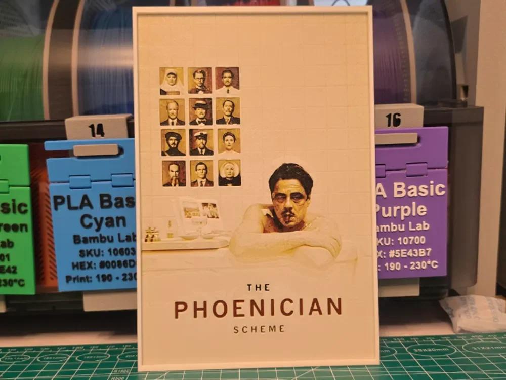 The Phoenician Scheme Movie Poster - Hueforge Art by Lumpy3D HueForge model: The Phoenician Scheme Movie Poster - Hueforge Art by Lumpy3D