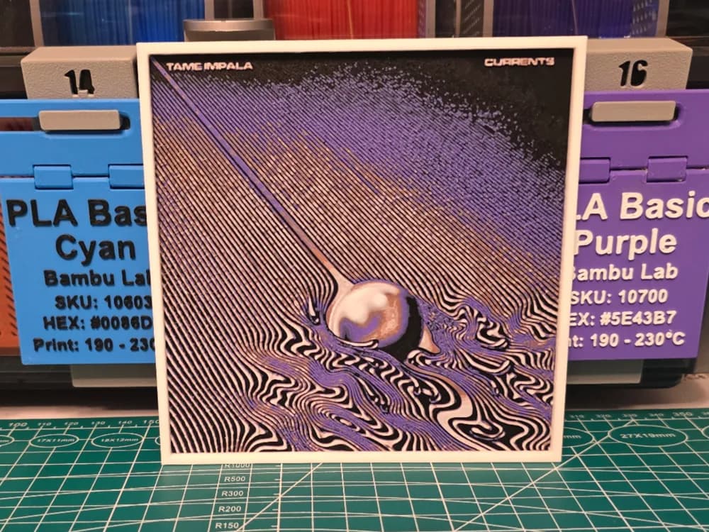 Tame Impala "Currents" Album - Hueforge Art by Lumpy3D HueForge model: Tame Impala "Currents" Album - Hueforge Art by Lumpy3D