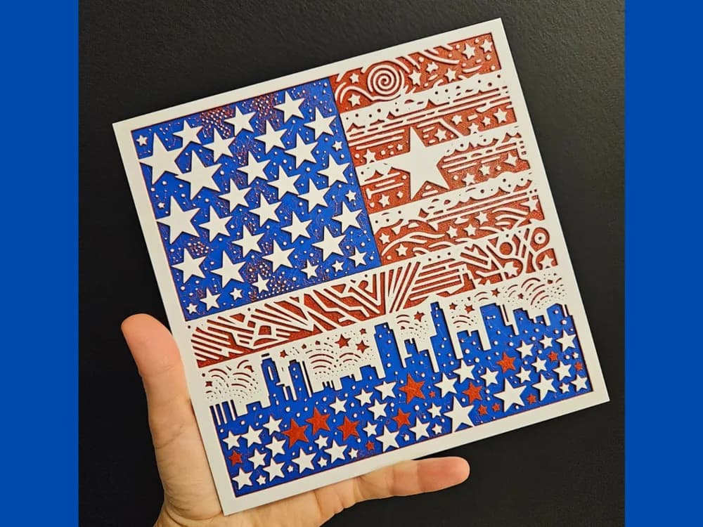 HueForge model: America's Stars and Stripes by BusyKikiBee