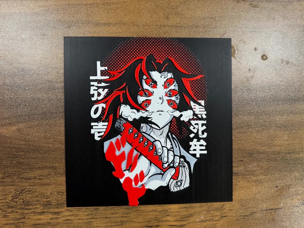 HueForge model: High-Ranking Demon 1 – Kokushibo Poster – Demon Slayer by 3D Prints By Vic