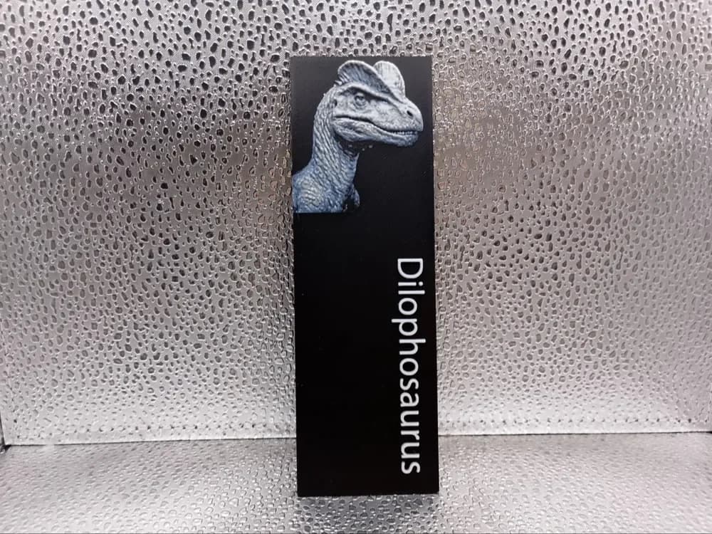 Dilophosaurus Bookmark hueforge by Borishotch Industries HueForge model: Dilophosaurus Bookmark hueforge by Borishotch Industries