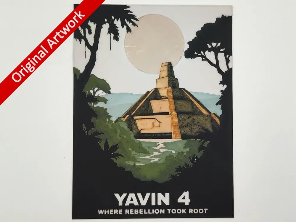 Yavin 4 travel poster - hueforge by Altf4-Formation HueForge model: Yavin 4 travel poster - hueforge by Altf4-Formation