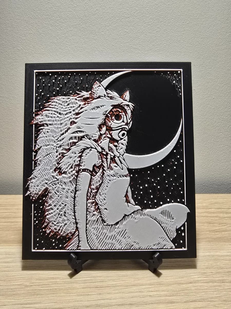 Princesses Mononoké Moon Miyazaki Hueforge by Kactus Fpv HueForge model: Princesses Mononoké Moon Miyazaki Hueforge by Kactus Fpv