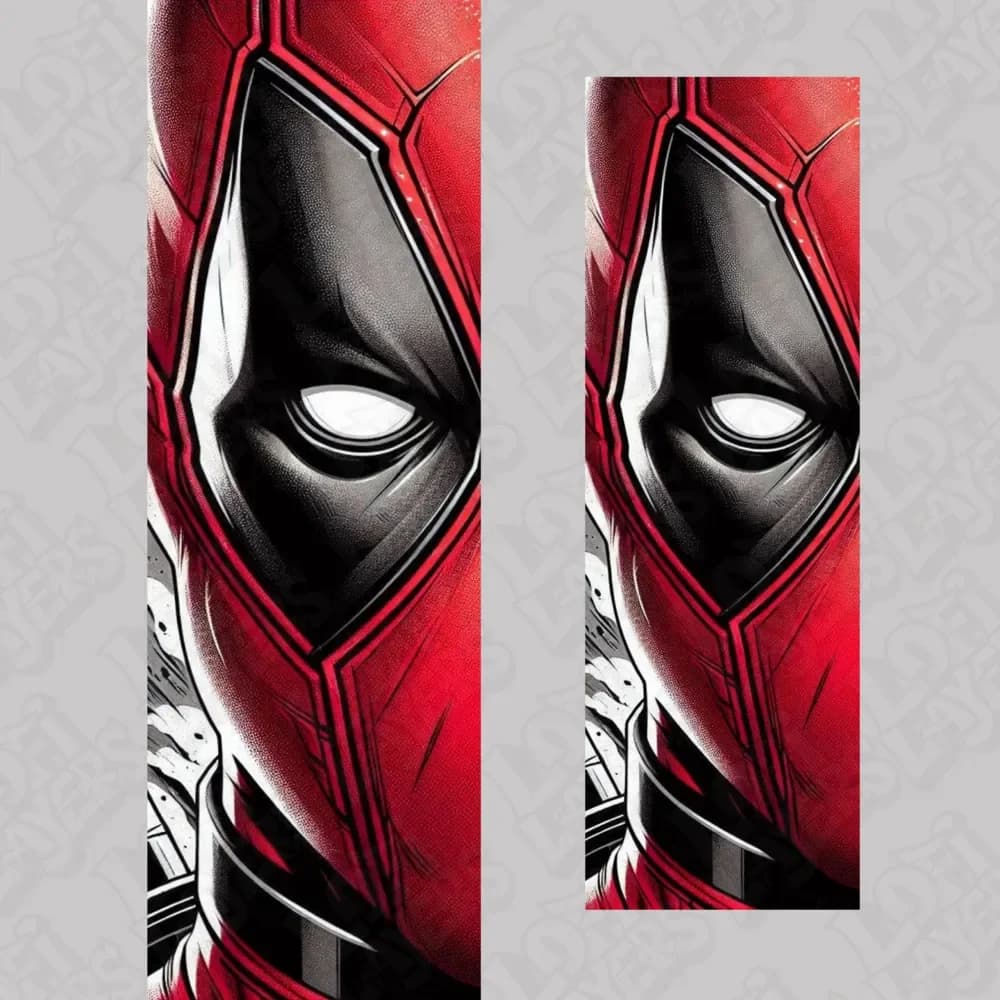 Deadpool Up-Close Bookmark Hueforge by LoFi Layers HueForge model: Deadpool Up-Close Bookmark Hueforge by LoFi Layers