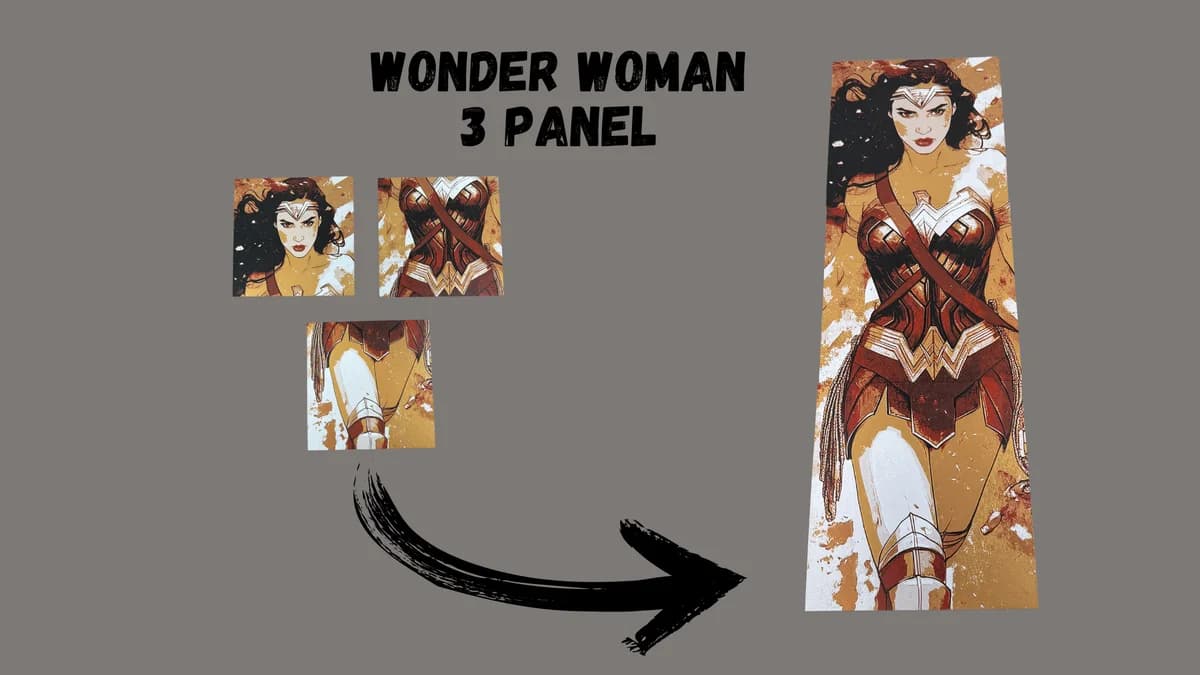 Wonder Woman - DC Comics Multipanel Hueforge by Canadian Gamer HueForge model: Wonder Woman - DC Comics Multipanel Hueforge by Canadian Gamer