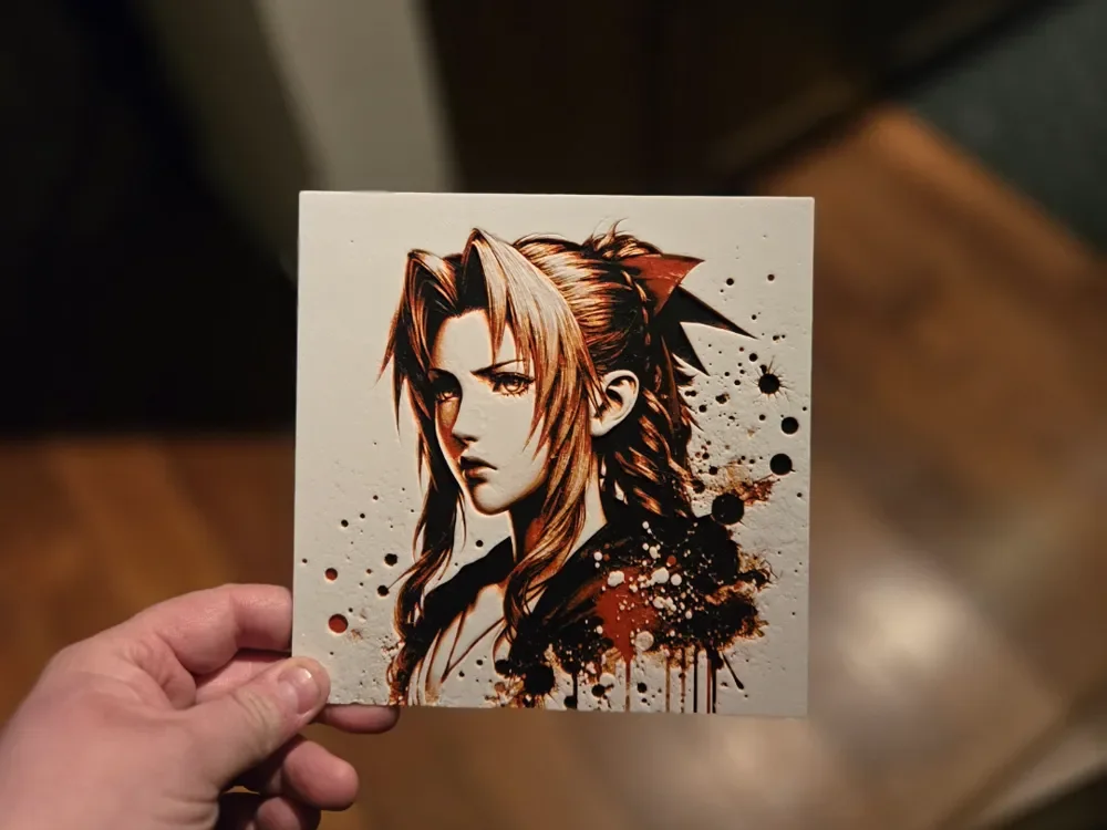 Graffiti Aerith Hueforge by 3Ree Printing HueForge model: Graffiti Aerith Hueforge by 3Ree Printing