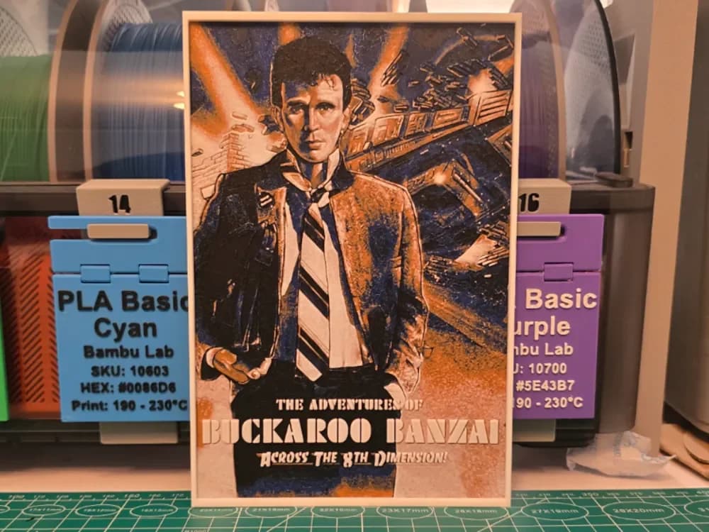 The Adventures of Buckaroo Banzai - Hueforge Art by Lumpy3D HueForge model: The Adventures of Buckaroo Banzai - Hueforge Art by Lumpy3D
