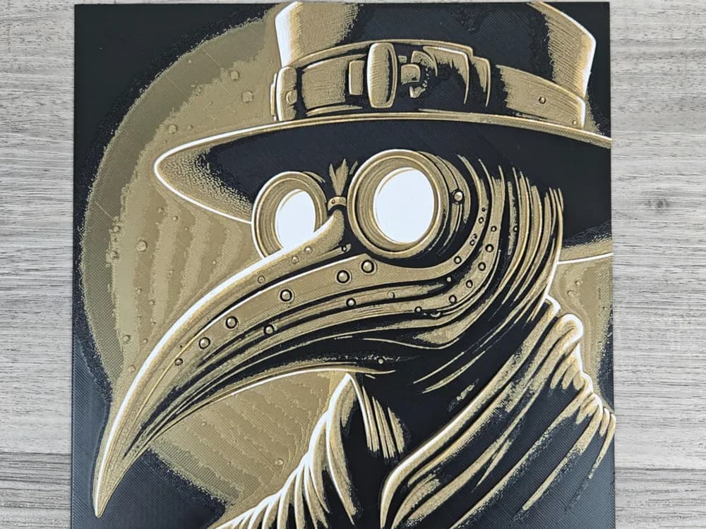 HueForge model: Plague Doctor Beak Mask by BusyKikiBee