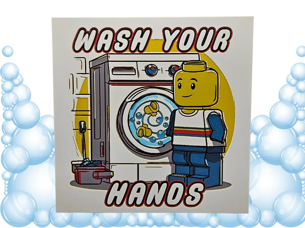 HueForge model: Wash Your Hands by BusyKikiBee