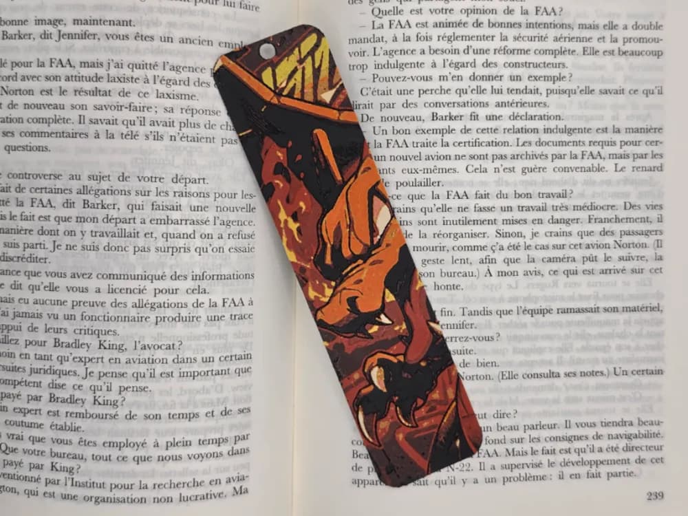 Bookmark Dracaufeu by Kactus Fpv HueForge model: Bookmark Dracaufeu by Kactus Fpv