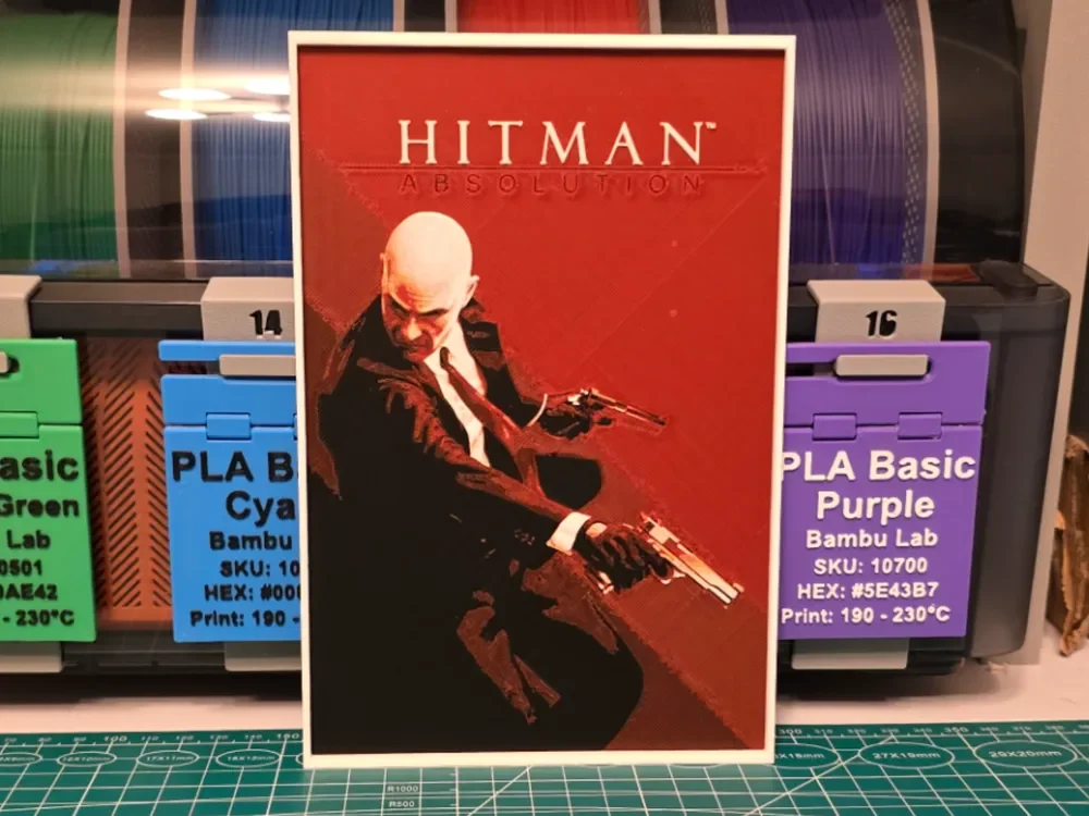 HueForge model: Hitman: Absolution Game Poster - Hueforge Art by Lumpy3D