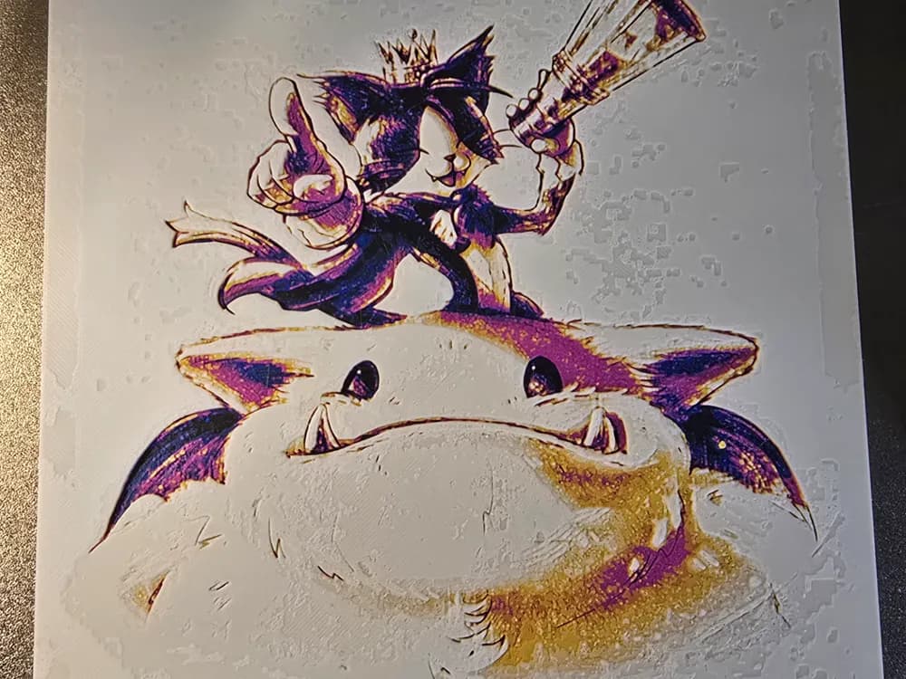 Final Fantasy 7 - Cait Sith Hueforge by 3D-Mentiel HueForge model: Final Fantasy 7 - Cait Sith Hueforge by 3D-Mentiel