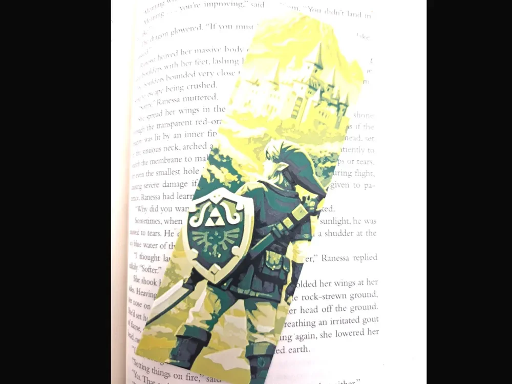 Link 50mm x 150mm Bookmark by MythicHue's HueForge model: Link 50mm x 150mm Bookmark by MythicHue's