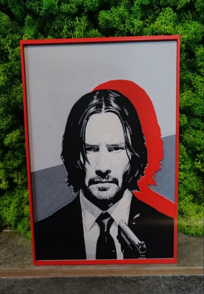 John Wick by Garuda3D HueForge model: John Wick by Garuda3D