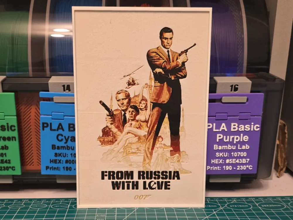 007 From Russia with Love Poster - Hueforge Art by Lumpy3D HueForge model: 007 From Russia with Love Poster - Hueforge Art by Lumpy3D
