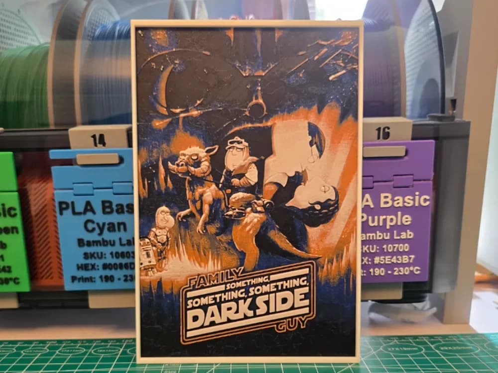 HueForge model: Family Guy Presents: Something... Dark Side - Art by Lumpy3D