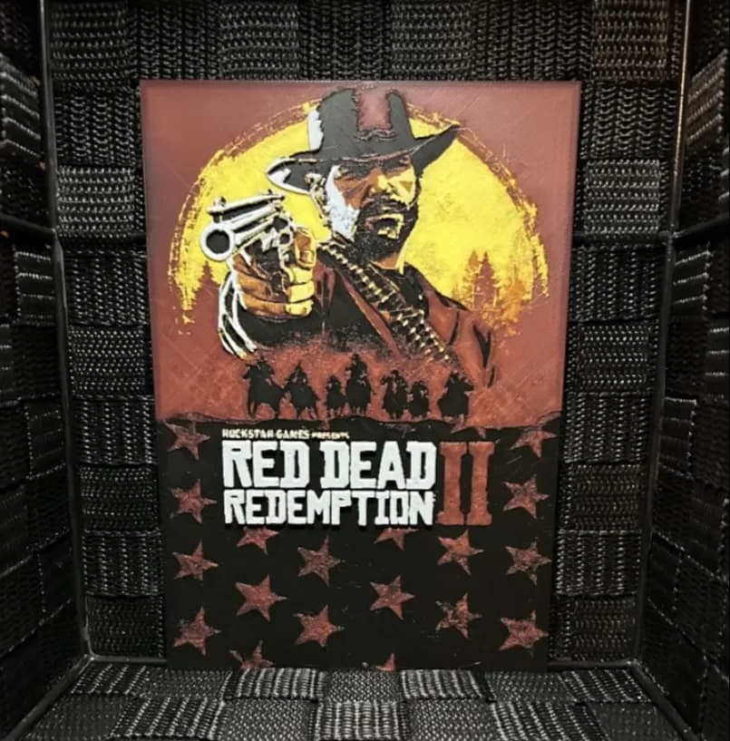 Hueforge Game Poster - Red Dead Redemption 2 - by JoDau HueForge model: Hueforge Game Poster - Red Dead Redemption 2 - by JoDau