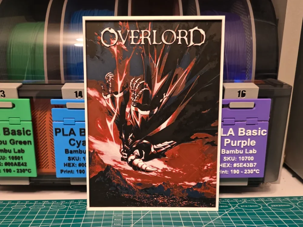 Overlord Anime Poster - Hueforge Art by Lumpy3D HueForge model: Overlord Anime Poster - Hueforge Art by Lumpy3D