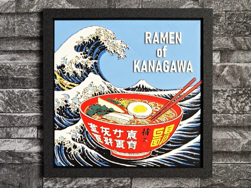 Hueforge RAMEN of KANAGAWA by StefBull85 HueForge model: Hueforge RAMEN of KANAGAWA by StefBull85