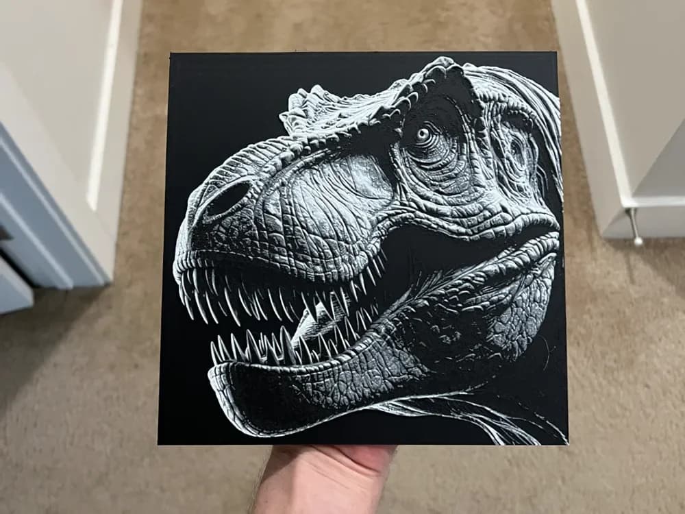 T-rex Face Hueforge by RP47 Designs HueForge model: T-rex Face Hueforge by RP47 Designs