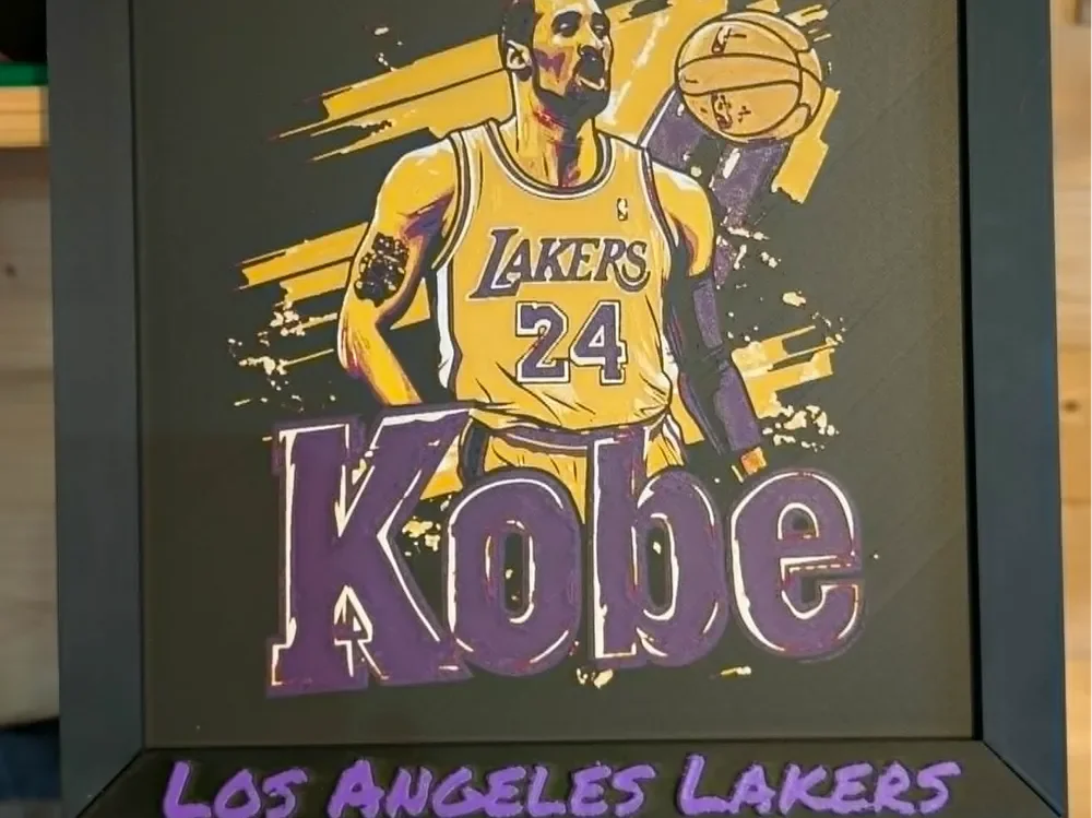 Tribute to Kobe-Lakers Hueforge by Cré'Art 3D HueForge model: Tribute to Kobe-Lakers Hueforge by Cré'Art 3D