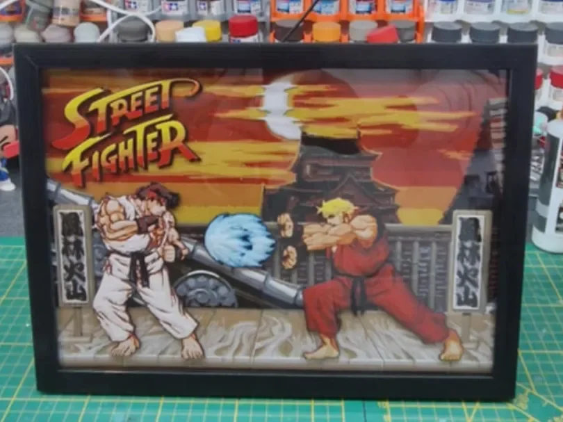 Relief Box Street Fighter - Ryu vs Ken by Dakiren HueForge model: Relief Box Street Fighter - Ryu vs Ken by Dakiren