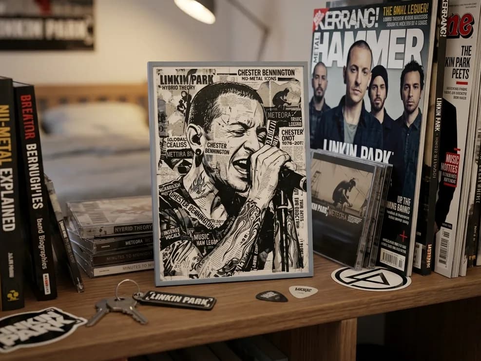 Chester Bennington newspaper style - HueForge Chester Bennington newspaper style - HueForge