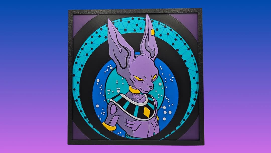 Beerus, God of Destruction (Dragon Ball Z) by BusyKikiBee HueForge model: Beerus, God of Destruction (Dragon Ball Z) by BusyKikiBee