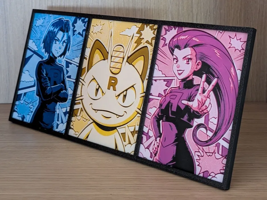 Team Rocket Pokemon Hueforge & Frame by Nextopia HueForge model: Team Rocket Pokemon Hueforge & Frame by Nextopia