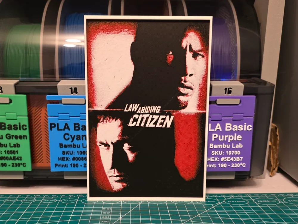 HueForge model: Law Abiding Citizen Movie Poster - Hueforge Art by Lumpy3D
