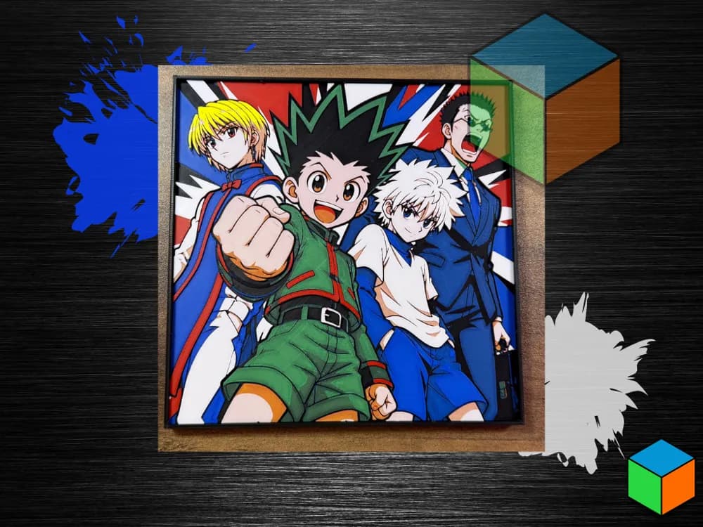 Hunter x Hunter - Gon, Killua, Kurapika & Leorio by 3D Prints By Vic HueForge model: Hunter x Hunter - Gon, Killua, Kurapika & Leorio by 3D Prints By Vic