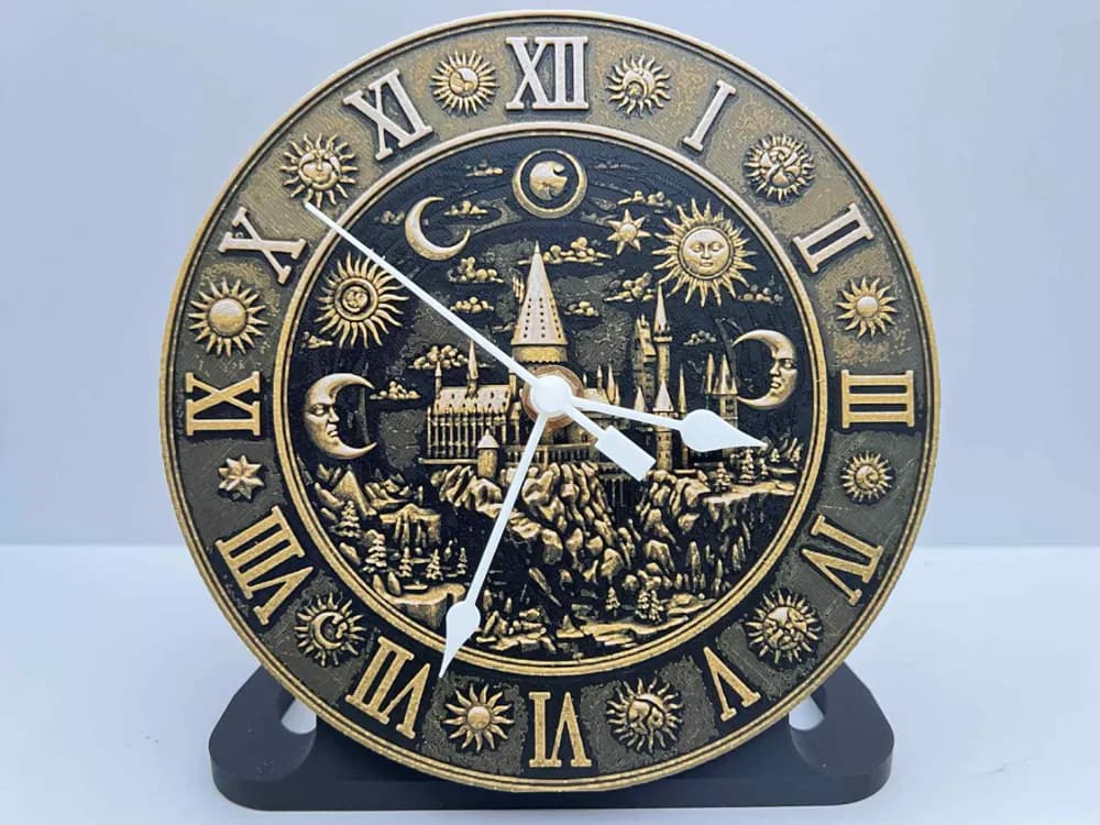 Customizable Clock: Celestial Hogwarts Castle by 3djd HueForge model: Customizable Clock: Celestial Hogwarts Castle by 3djd