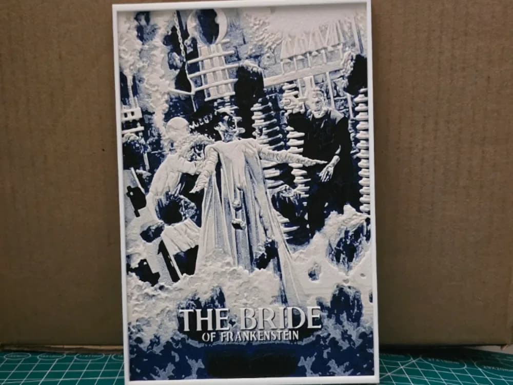 Bride of Frankenstein Movie Poster - Hueforge Art by Lumpy3D HueForge model: Bride of Frankenstein Movie Poster - Hueforge Art by Lumpy3D