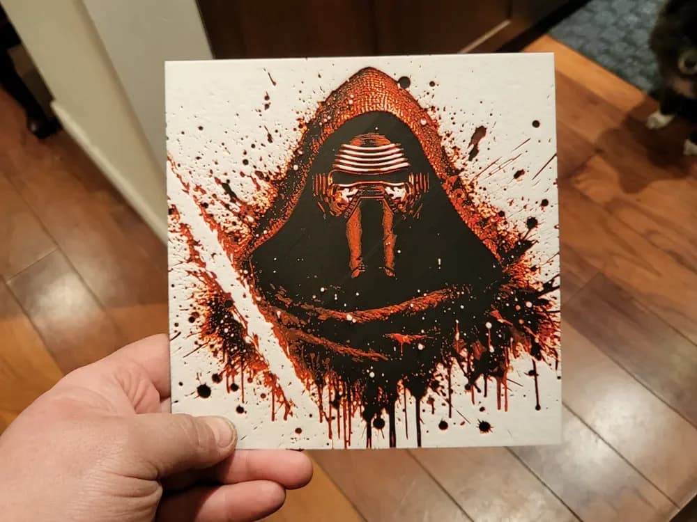 Graffiti Kylo Ren Hueforge by 3Ree Printing HueForge model: Graffiti Kylo Ren Hueforge by 3Ree Printing