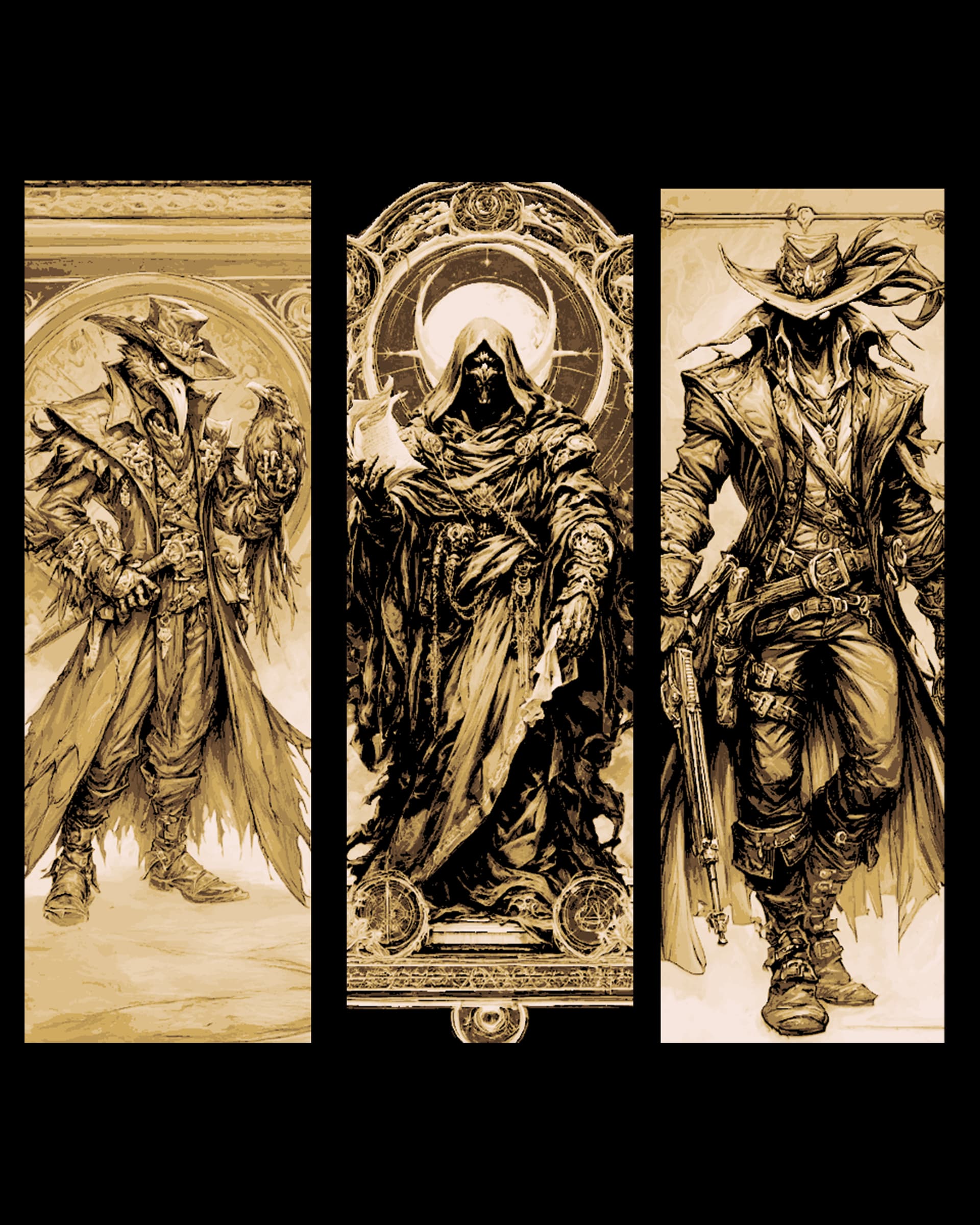 The demon hunters of the wild west - The Tarot gang - set of bookmarks by BooneCo3d HueForge model: The demon hunters of the wild west - The Tarot gang - set of bookmarks by BooneCo3d