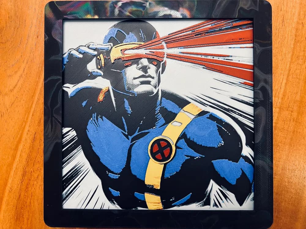 Cyclops from X-Men by JustBe 3D Printing HueForge model: Cyclops from X-Men by JustBe 3D Printing