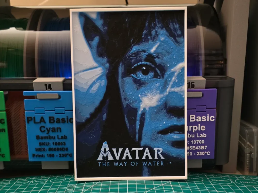 Avatar: The Way of Water Movie Poster - Hueforge by Lumpy3D HueForge model: Avatar: The Way of Water Movie Poster - Hueforge by Lumpy3D