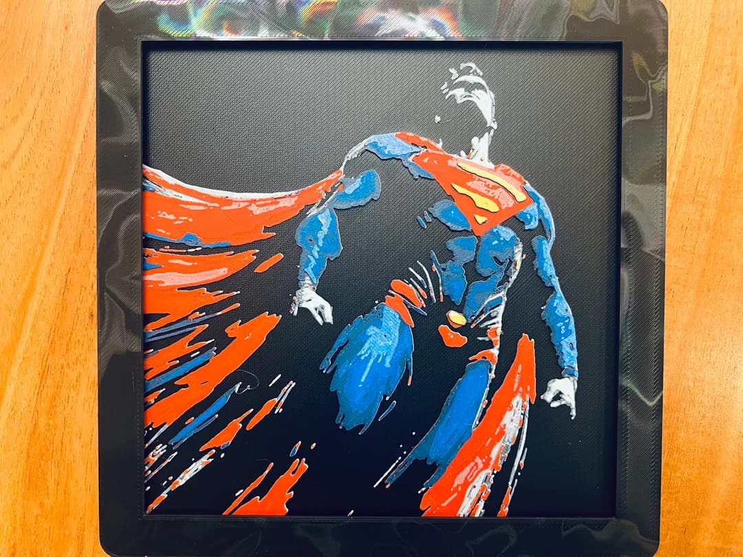 Superman 6 Color by JustBe 3D Printing HueForge model: Superman 6 Color by JustBe 3D Printing