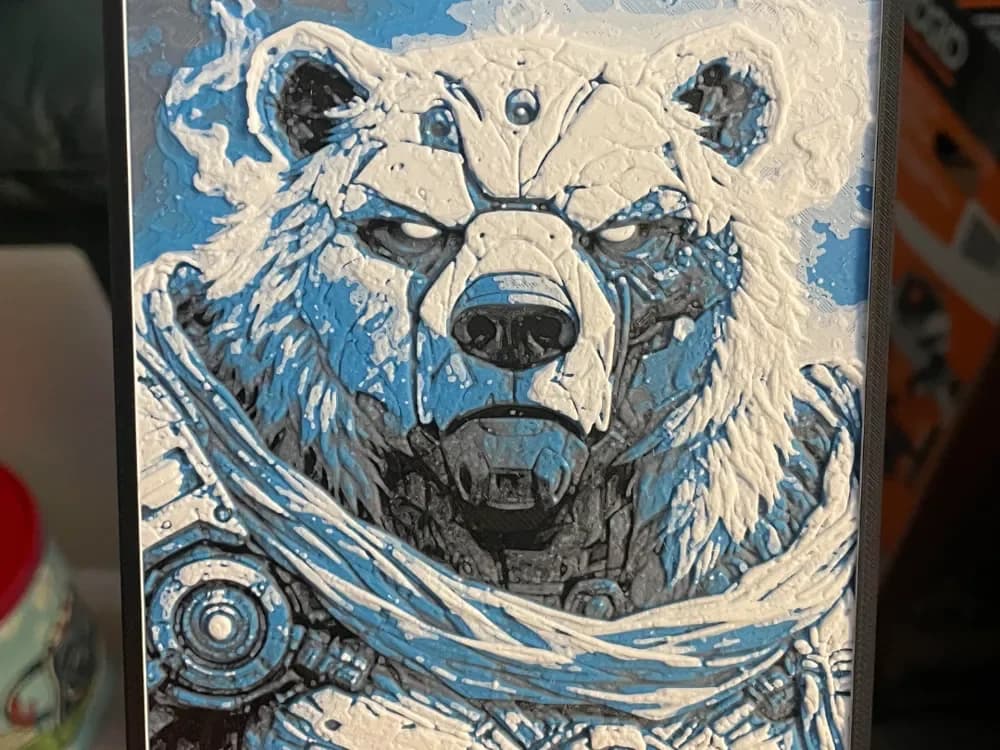 Cyborg Bear Hueforge by Advancedtechworldwide HueForge model: Cyborg Bear Hueforge by Advancedtechworldwide