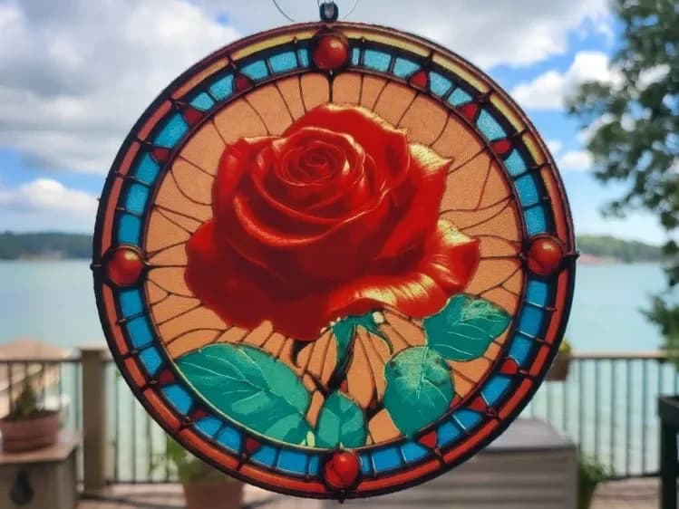 HueForge Stained Glass Rose by tlavedas HueForge model: HueForge Stained Glass Rose by tlavedas